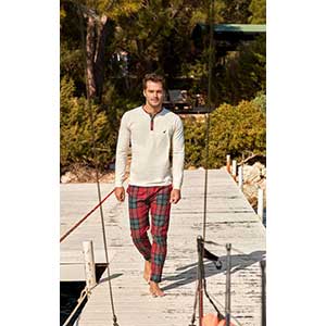 Men's Pyzama With Long Sleeves & Long Pants Nautica