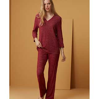 Women's Homewear Set With Long Sleeves & Long Pants Catherine's