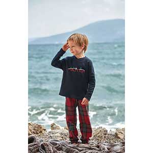 Πυζάμα Παιδική Για Αγόρι Με Μακρύ Μανίκι & Μακρύ Παντελόνι Nautica