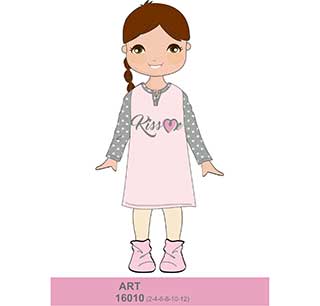 Children Nightgown For Girls With Long Sleeve And Buttons Amelie