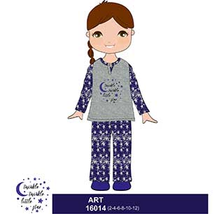 Children Pyjama For Girl With Long Sleeves & Long Pants Amelie