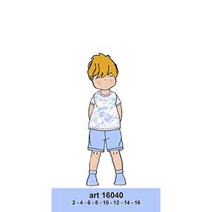 Boy's Pyjama With Short Sleeve & Short Pants Amelie