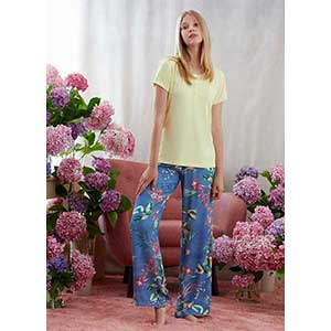 Women's Pyjama With Short Sleeves & Long Pants Catherine's