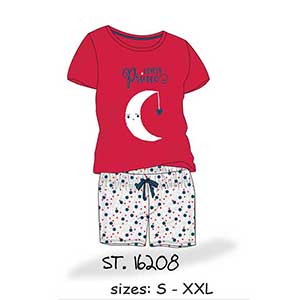 Women's Pyjama With Short Sleeve & Short Pants Amelie