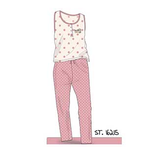 Women's Pyjama, Wide Strap & Long Pants Amelie