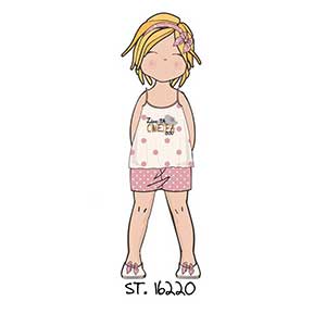 Girls Pyjama With Narrow Strap & Short Pants Amelie