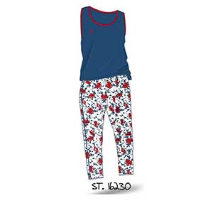 Women's Pyjama, Wide Strap & Long Pants Amelie