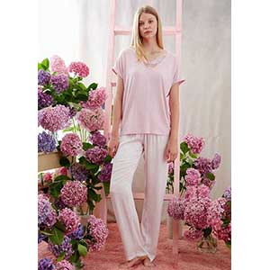 Women's Pyjama With Short Sleeves & Long Pants Catherine's