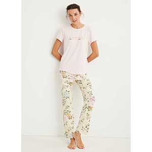 Women's Pyjama With Short Sleeves & Long Pants Catherine's