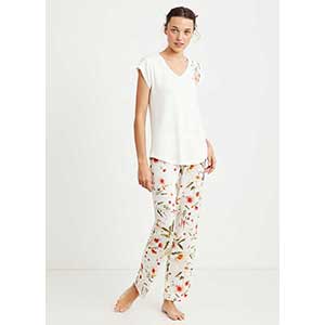 Women's Pyjama With Short Sleeves & Long Pants Catherine's