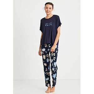 Women's Pyjama With Short Sleeves & Long Pants Catherine's