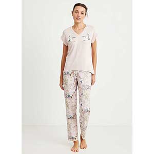 Women's Pyjama With Short Sleeves & Long Pants Catherine's