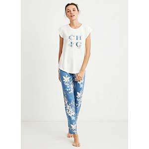 Women's Pyjama With Short Sleeves & Long Pants Catherine's