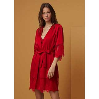 Women's Satin Robe+Nightgown With Short Sleeveι Penye Mood Exclusive