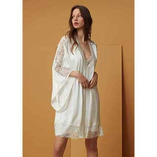 Women's Satin Robe+Nightgown With Long Sleeveι Penye Mood Exclusive