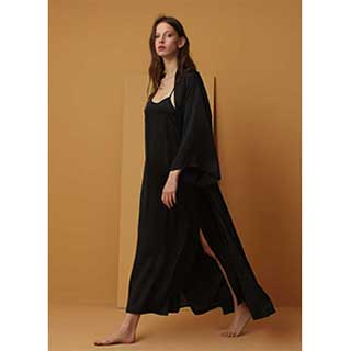 Women's Satin Robe+Nightgown With Long Sleeveι Penye Mood Exclusive