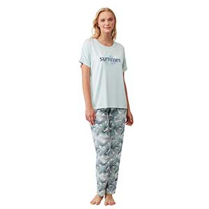 Pyjama Women's Short Sleeve Long Pants Catherine's