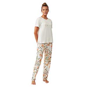 Pyjama Women's Short Sleeve Long Pants Catherine's