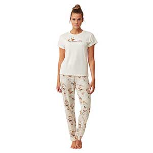 Pyjama Women's Short Sleeve Long Pants Catherine's