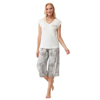 Women's Pyjama With Short Sleeves & Capri Pants Catherine's