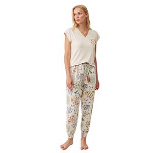 Pyjama Women's Short Sleeve Long Pants Catherine's