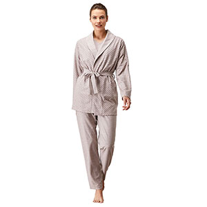 Women's Pyjama+Cardigan With Short Sleeves & Long Pants Catherine's