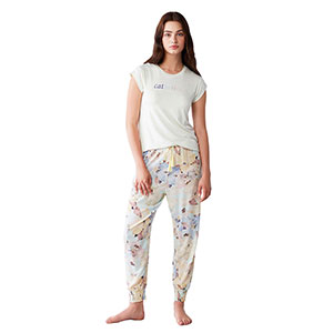 Pyjama Women's Short Sleeve Long Pants Catherine's