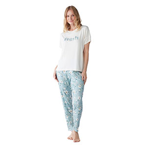 Pyjama Women's Short Sleeve Long Pants Catherine's