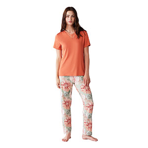 Pyjama Women's Short Sleeve Long Pants Catherine's