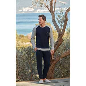 Men's Pyzama With Long Sleeves & Long Pants Nautica