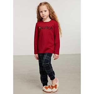 Children Pyjama For Girl With Long Sleeves & Long Pants Nautica