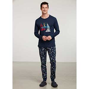 Men's Pyzama With Long Sleeves & Long Pants Nautica