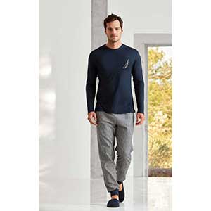 Men's Pyzama With Long Sleeves & Long Pants Nautica