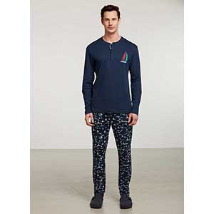 Men's Pyzama With Long Sleeves & Long Pants Nautica