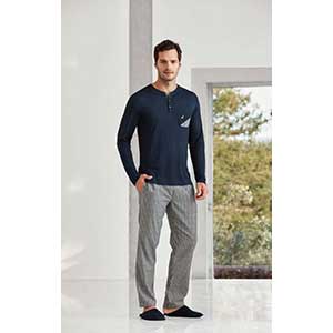 Men's Pyzama With Long Sleeves & Long Pants Nautica