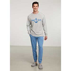 Men's Pyzama With Long Sleeves & Long Pants Nautica