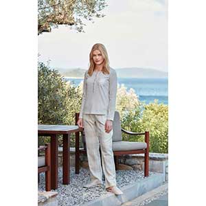 Women's Pyzama With Long Sleeves & Long Pants Nautica