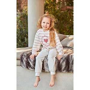 Children Pyjama For Girl With Long Sleeves & Long Pants Nautica