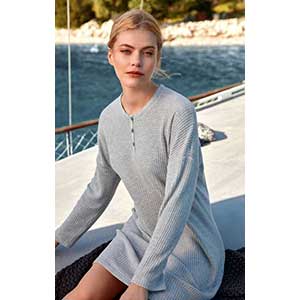 Women's Nightgown With Long Sleeves Nautica