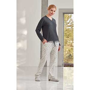 Women's Pyzama With Long Sleeves & Long Pants Nautica