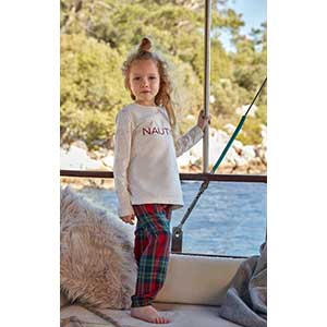 Children Pyjama For Girl With Long Sleeves & Long Pants Nautica