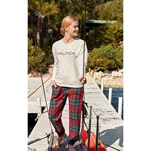 Women's Pyzama With Long Sleeves & Long Pants Nautica