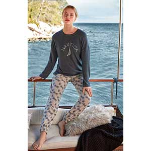 Women's Pyzama With Long Sleeves & Long Pants Nautica