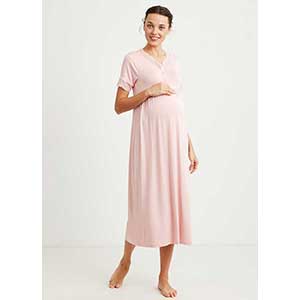 Women's Nightgown With Short Sleeves & Buttons Catherine's