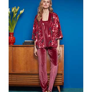 Women's Pyjama+Cardigan With Long Sleeves & Long Pants Penye Mood