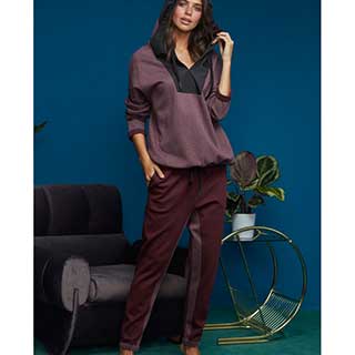 Women's Homewear Set With Long Sleeves & Long Pants Penye Mood