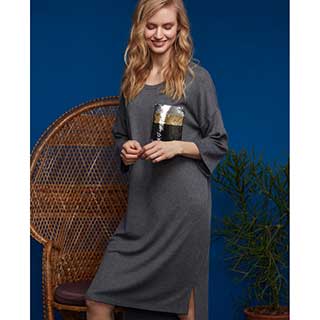 Women's Nightgown With Long Sleeves Penye Mood