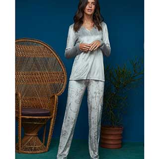 Women's Pyjama With Long Sleeves & Long Pants Penye Mood