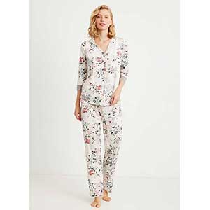 Women's Pyjama With Short Sleeves & Long Pants Catherine's