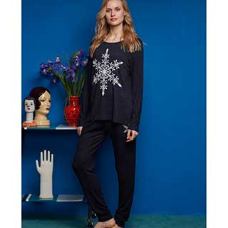 Women's Pyjama With Long Sleeves & Long Pants Penye Mood